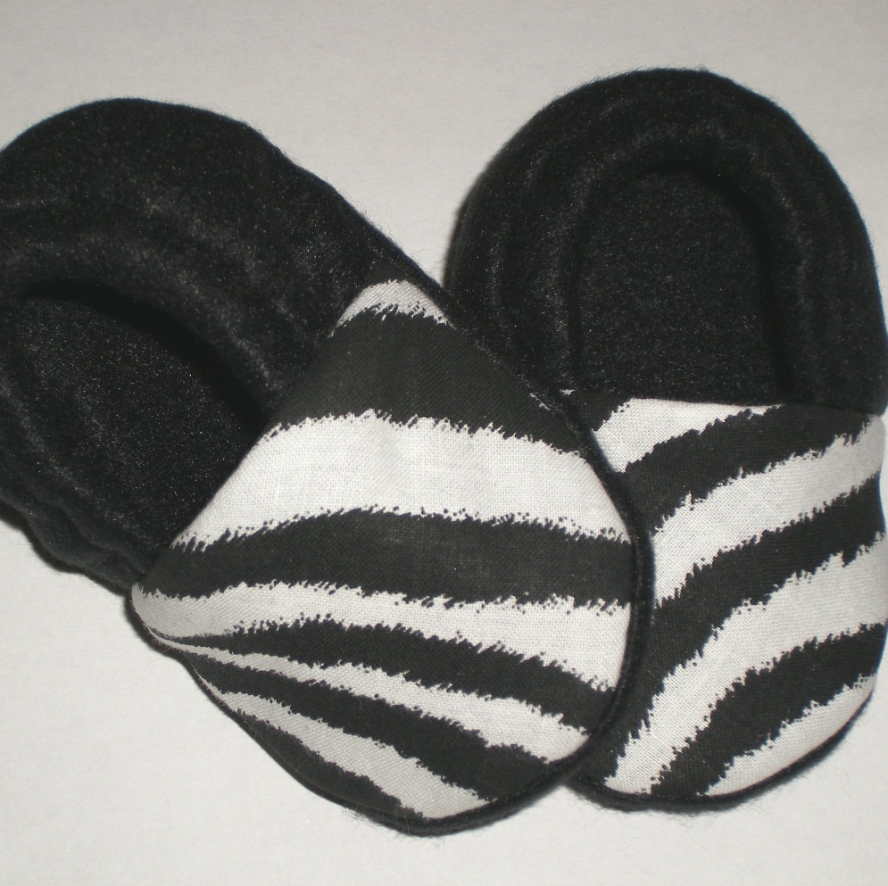 Zebra Print Fleece Baby Booties